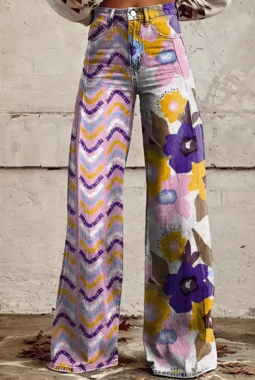 Norma - Pantalones Boho Vintage Elegantes Para Un Mira Estiloso y único.