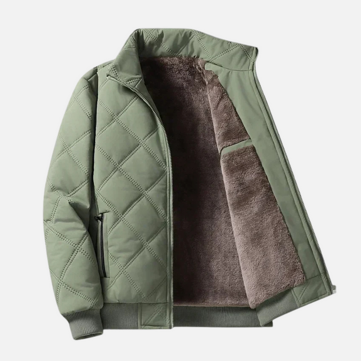 Grisson - Chaqueta Con Cuello Alto y Estampado De Rombos