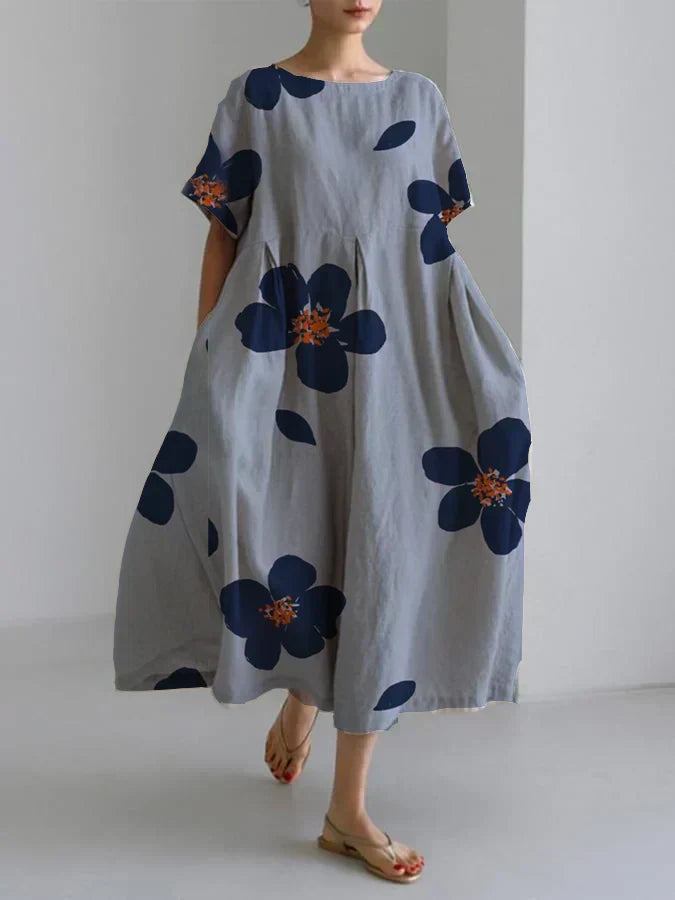 Raffaella – Vestido Largo De Flores Con Corte Informal y Detalles Elegantes Para Días Chic