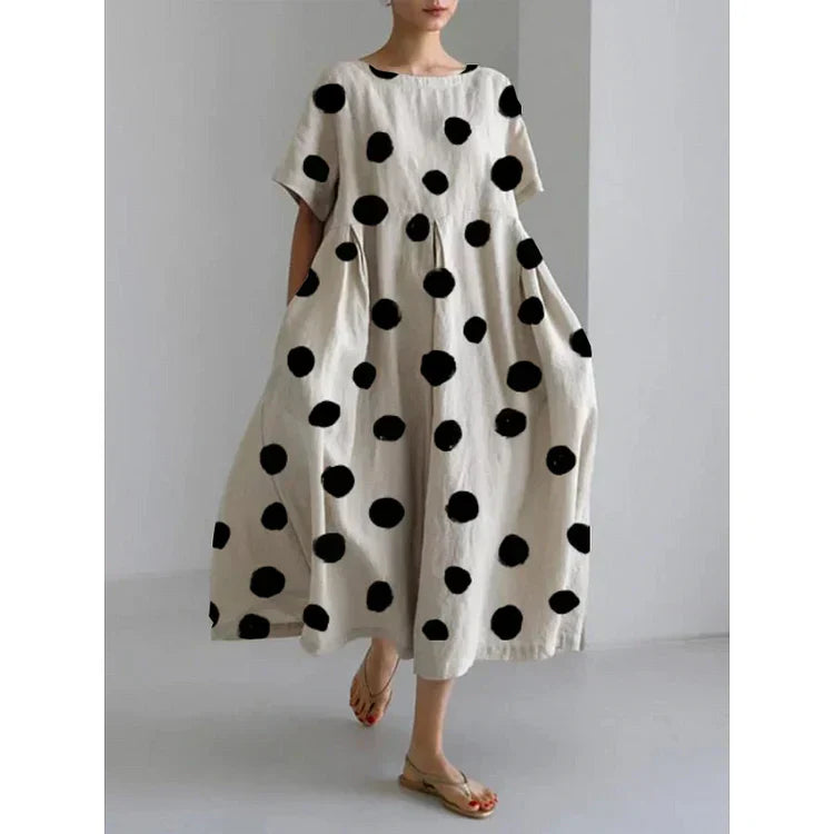 Valentinaa – Vestido Largo Informal Con Lunares Icónicos y Libertad De Movimiento Para Los Días De Verano