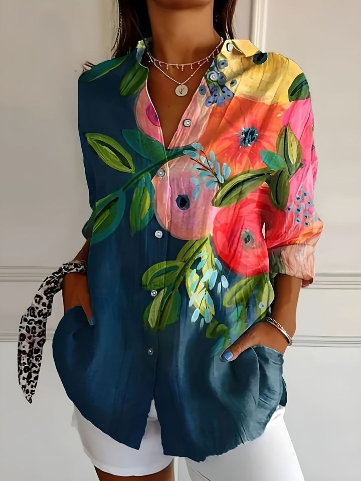 Fioralba - Camisa De Manga Larga Con Estampado De Flores