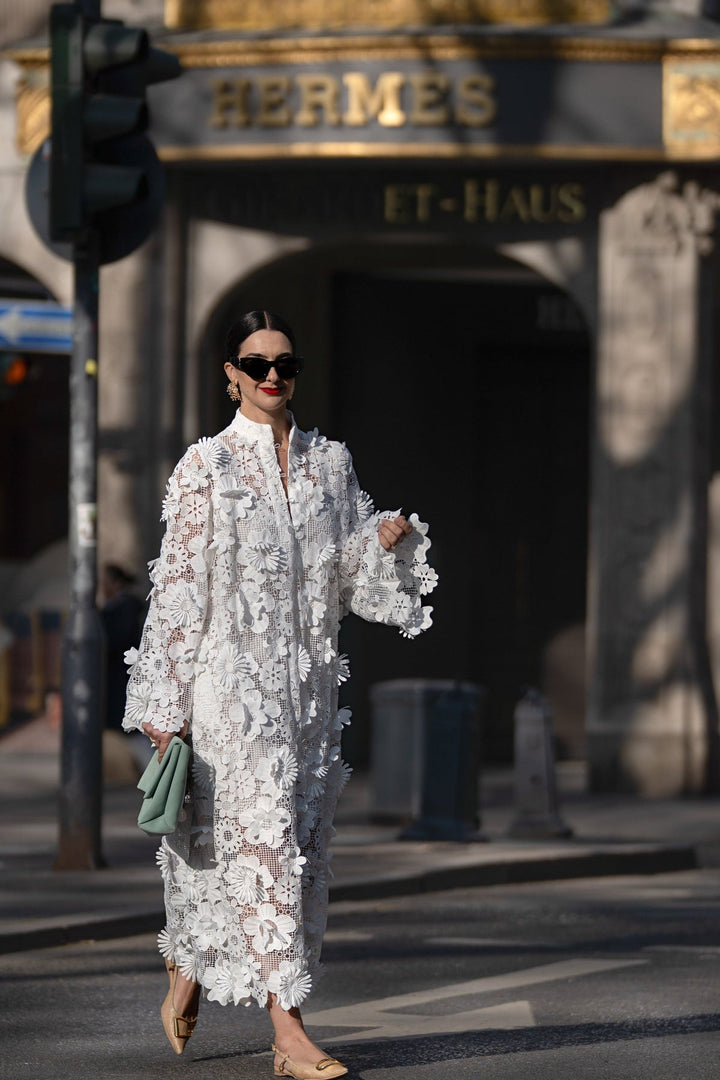 Elizabeth - Elegante Vestido De Encaje Con Manga Larga