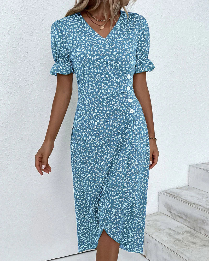 Tine - Vestido De Manga Corta Con Estampado Floral