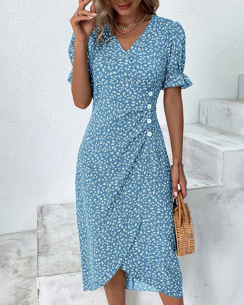 Tine - Vestido De Manga Corta Con Estampado Floral