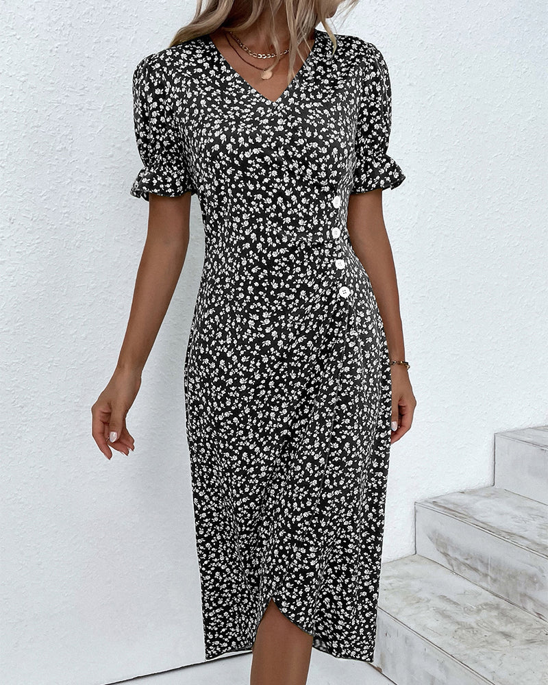 Tine - Vestido De Manga Corta Con Estampado Floral