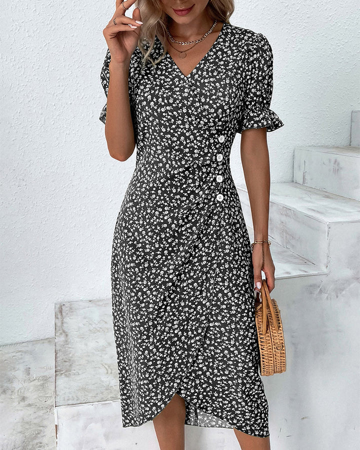 Tine - Vestido De Manga Corta Con Estampado Floral