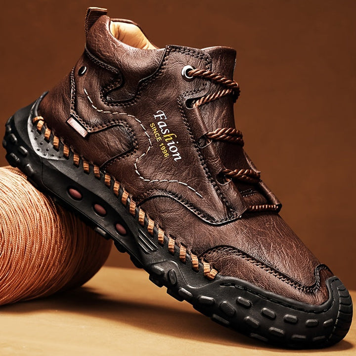 Kolman - Botines Casuales De Cuero Con Cordones Y Suela Antideslizante
