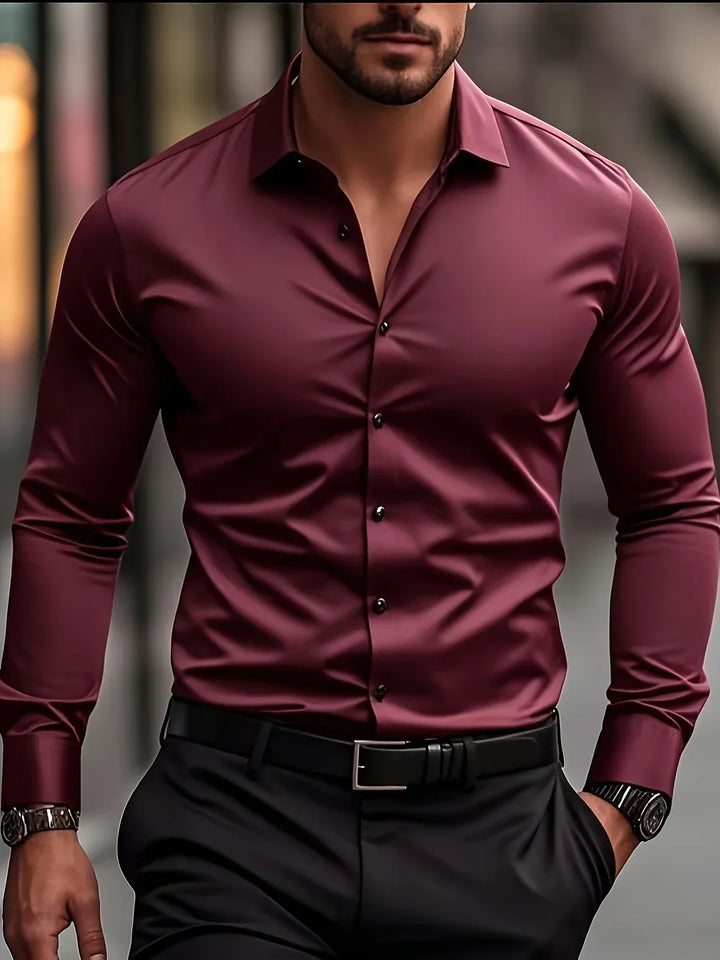 Byron - Elegante Camisa De Manga Larga Con Btones