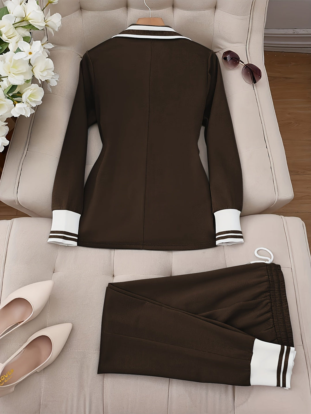 Ingelore - Conjunto De Dos Piezas a Rayas a La Moda