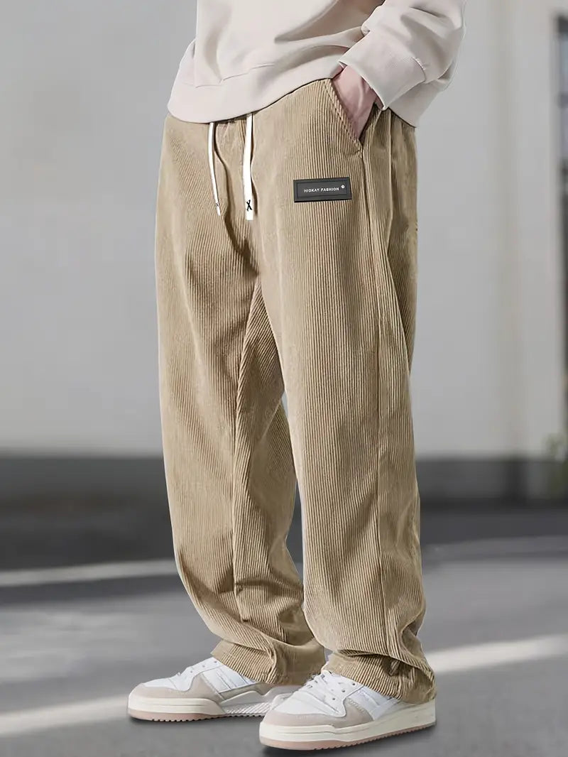 Asher - Pantalones Rectos Con Cintura Ajustable Con Cordón