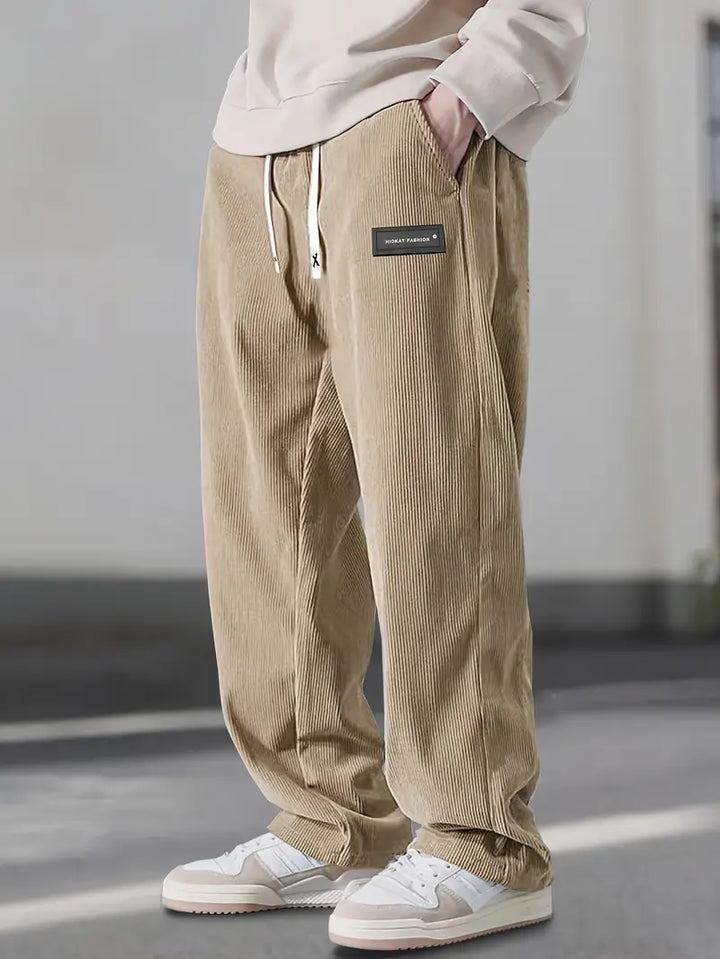 Asher - Pantalones Rectos Con Cintura Ajustable Con Cordón