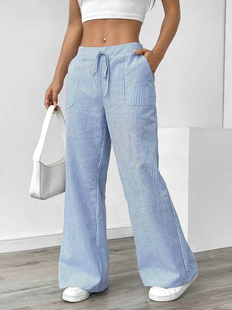 Alina - Pantalón Elegante A Rayas Con Bolsillos
