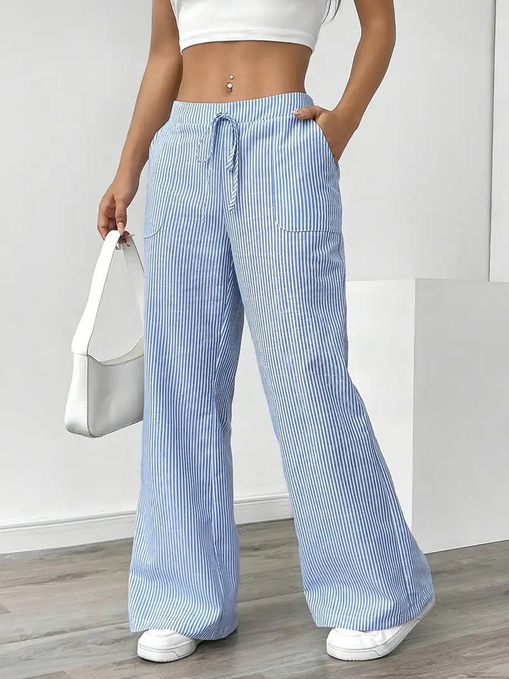 Alina - Pantalón Elegante A Rayas Con Bolsillos