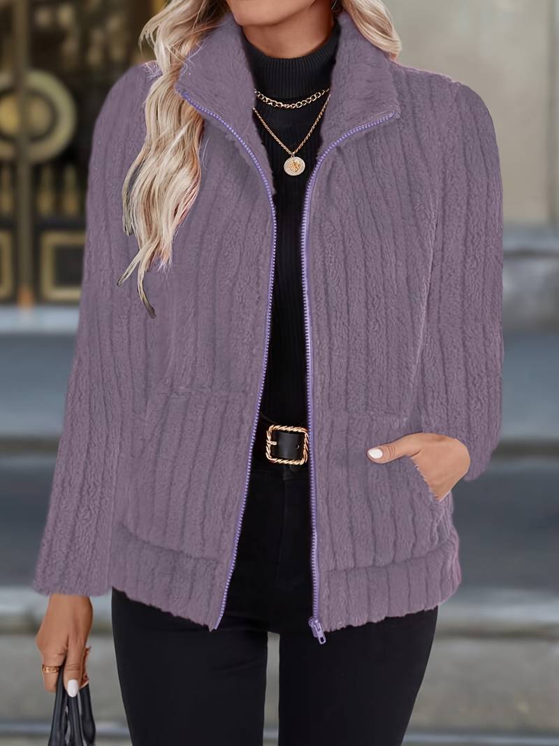 Zoharia - Elegante Chaqueta de Invierno de Manga Larga Con Bolsillo