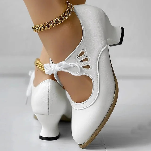 Zydrune - Zapatos de Tacón Alto de Cuero Vintage