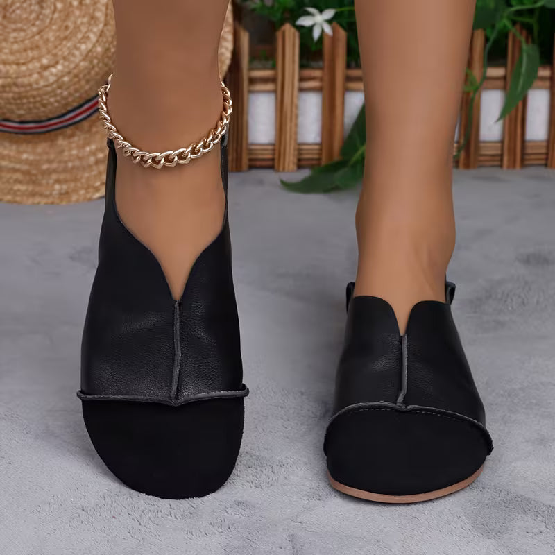 Bethan - Zapatos Planos Flexibles y Plegables Con Puntera Cuadrada