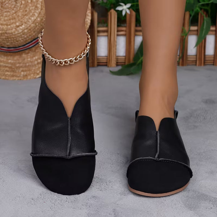 Bethan - Zapatos Planos Flexibles y Plegables Con Puntera Cuadrada