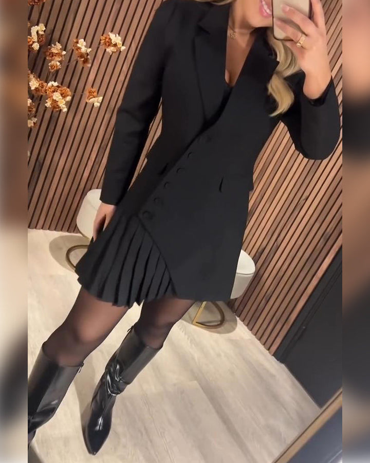 Nylani - Vestido con Solapa y Blazer
