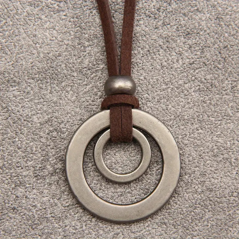 UnityRings - Collar Unisex Con Colgante De Doble Círculo