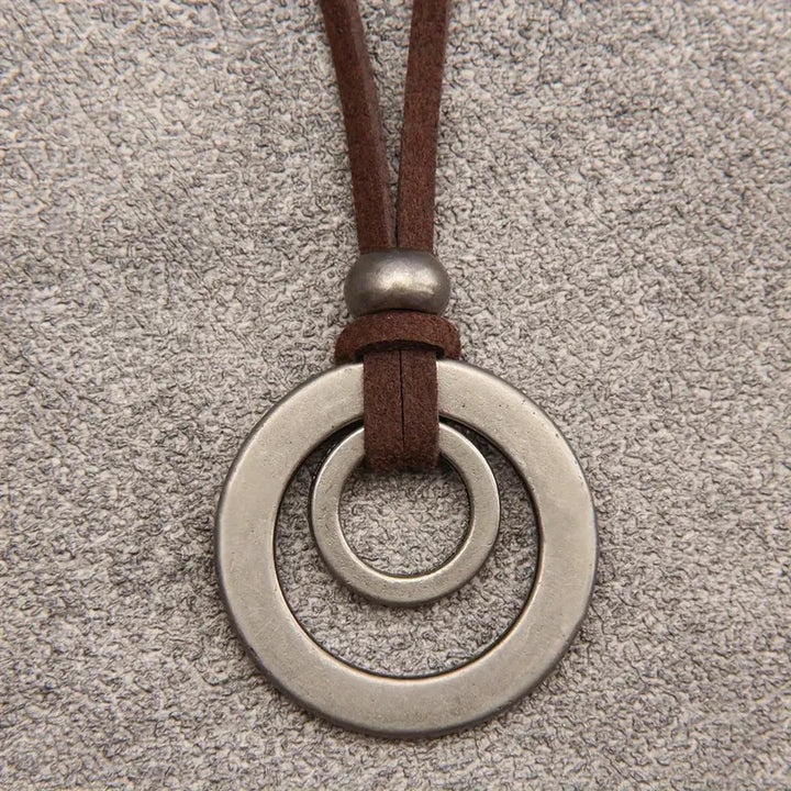 UnityRings - Collar Unisex Con Colgante De Doble Círculo