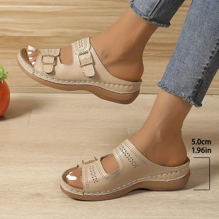 Eloisa - Sandalias Elegantes Con Cuña Ajustable