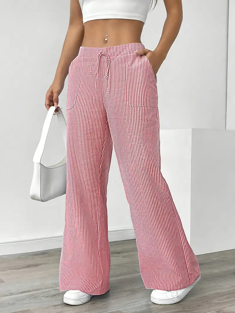 Alina - Pantalón Elegante A Rayas Con Bolsillos