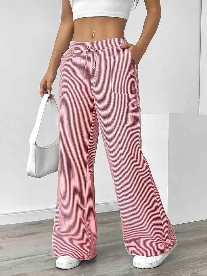 Alina - Pantalón Elegante A Rayas Con Bolsillos