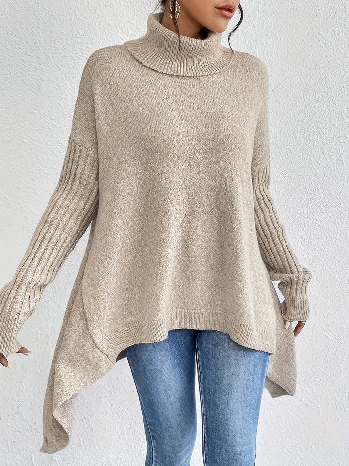 Tahlia - Jersey Informal De Manga Larga y Cuello Alto