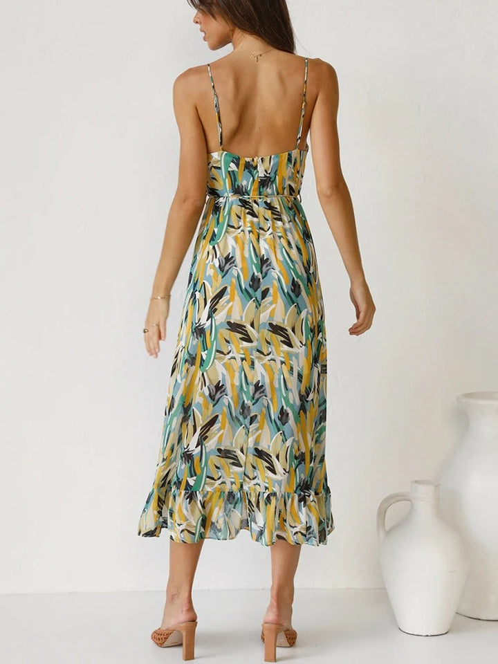 Emmeline - Vestido Largo con Tirantes de Flores