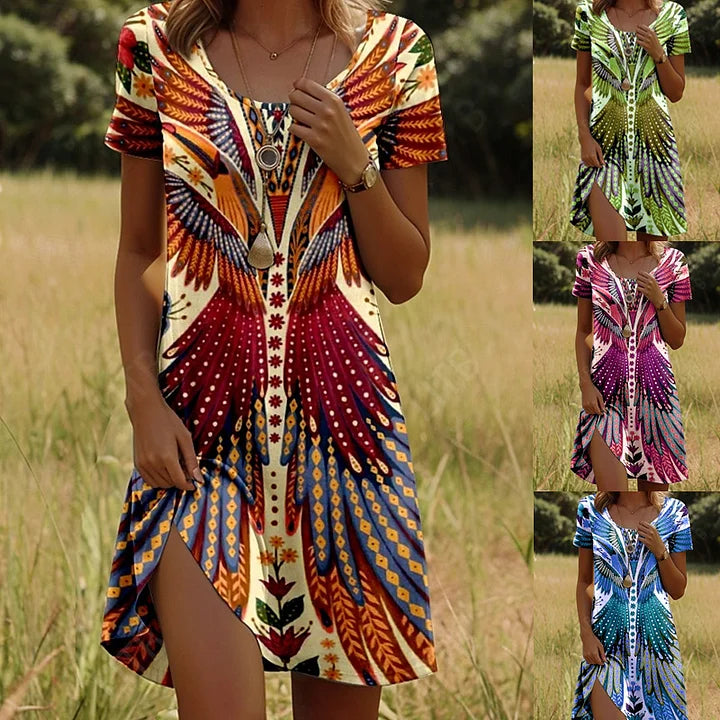 Linnea - Vestido Estampado De Manga Corta a La Ultima