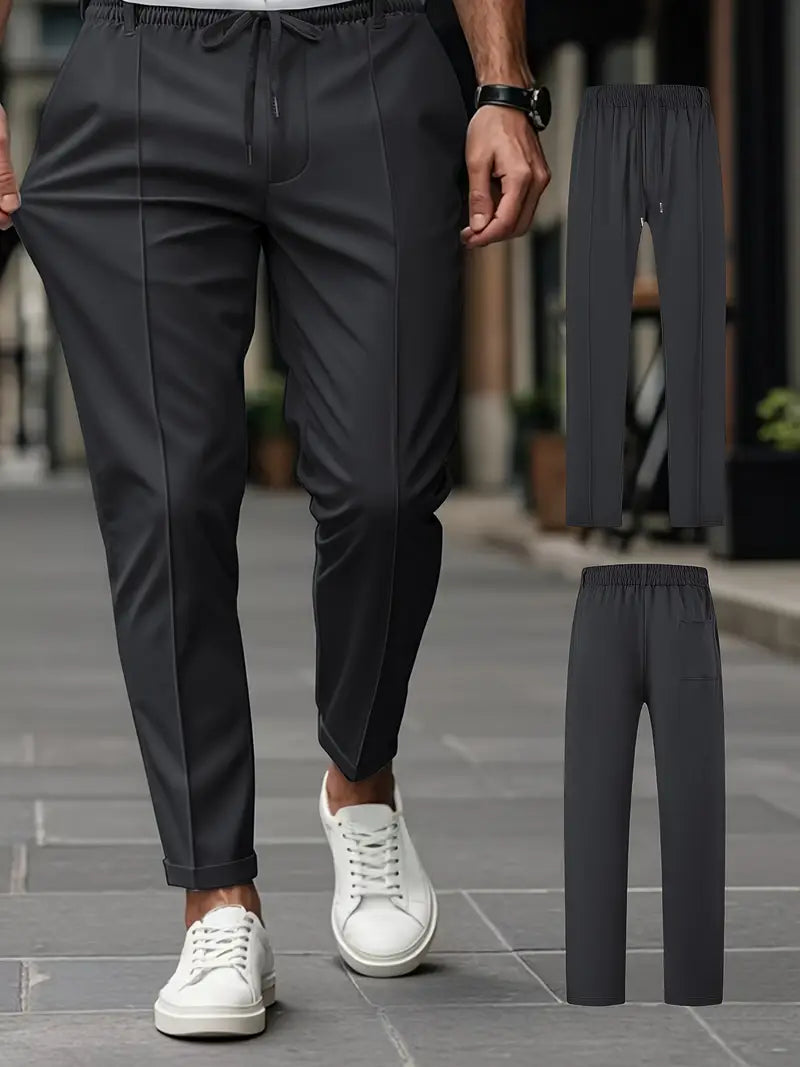 Crawford - Informal Ajuste Entallado Pantalones Con Cintura Elástica