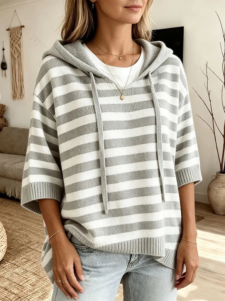 Kiera - Sudadera Con Capucha a Rayas De Corte Holgado