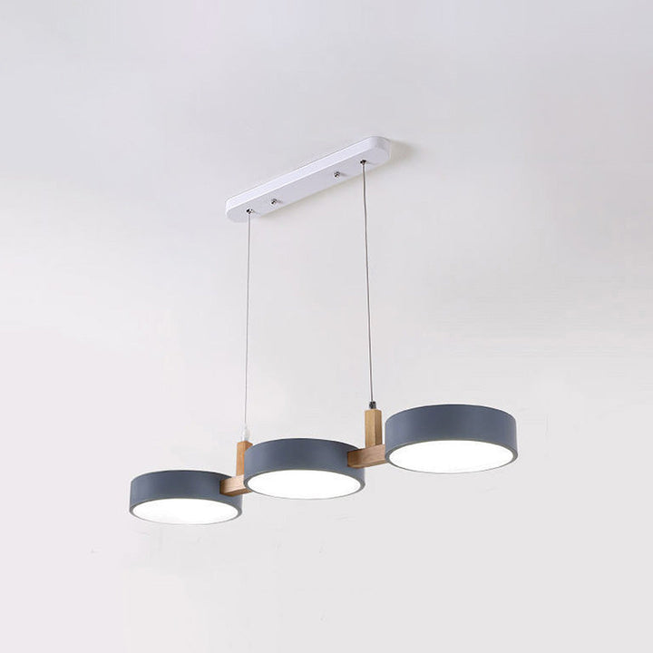 Lumévo - Cilindro Lámpara Colgante Escandinavo Diseño en Metal y Madera