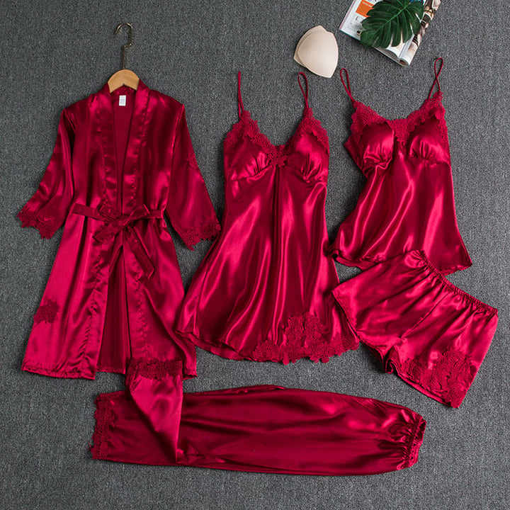 Noga - Conjunto de Ropa de Dormir de Seda de 5 Piezas