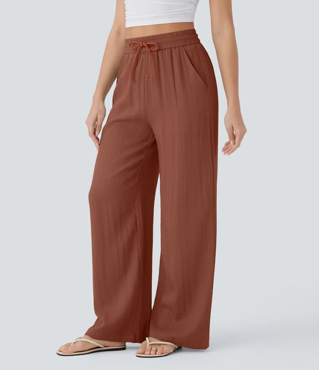 Zafeiria - Elegantes Pantalones De Lino