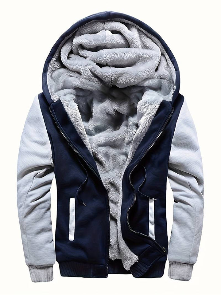 Oziel - Chaqueta Cálida De Forro Polar Con Capucha y Cremallera