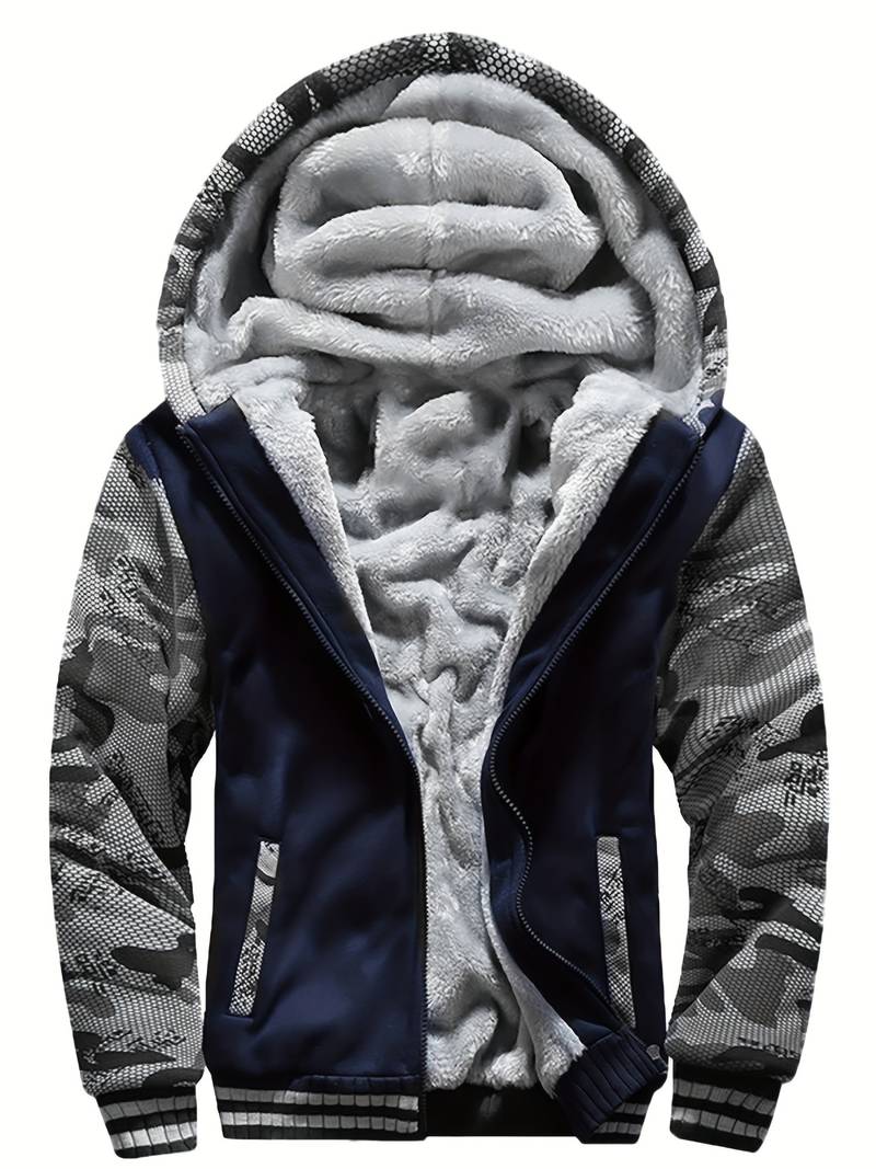 Oziel - Chaqueta Cálida De Forro Polar Con Capucha y Cremallera