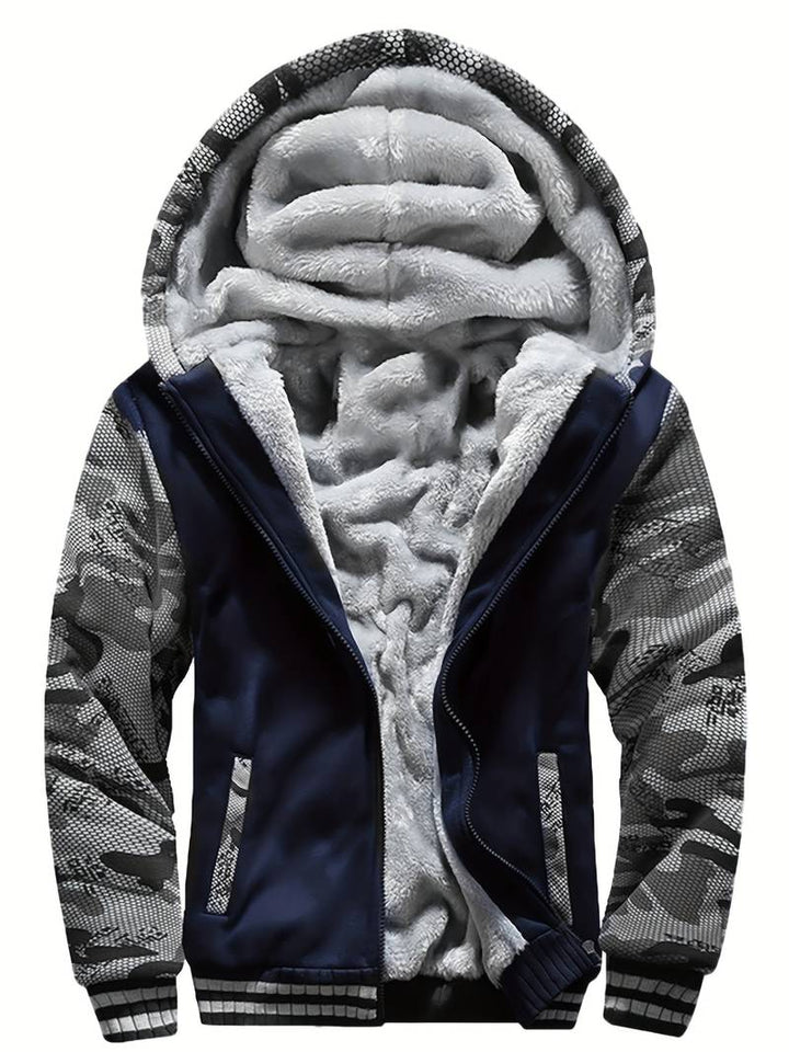 Oziel - Chaqueta Cálida De Forro Polar Con Capucha y Cremallera