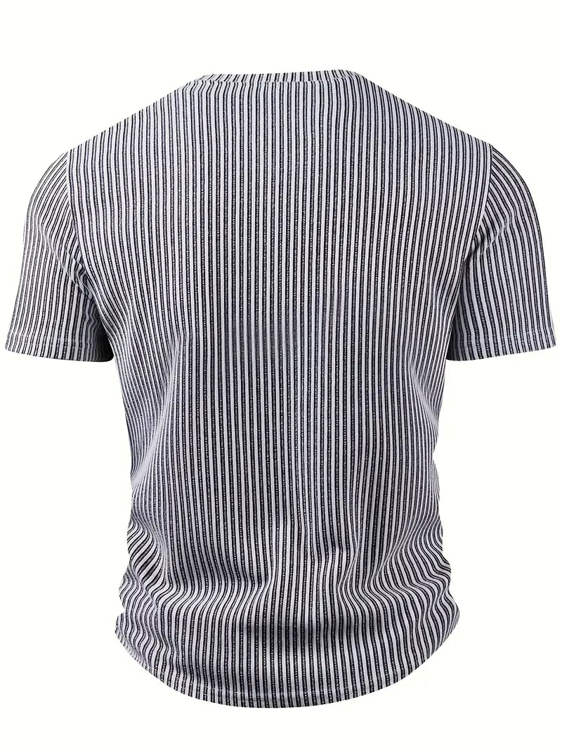 Cihan - Camisa Informal de Punto a Rayas