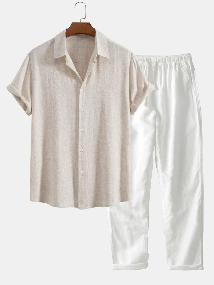 Booker - Camisa De Mezcla De Lino Con Pantalón Recto