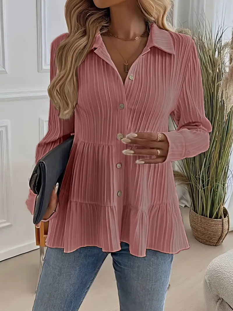Majlinda - Elegante Camisa De Manga Larga Con Botones