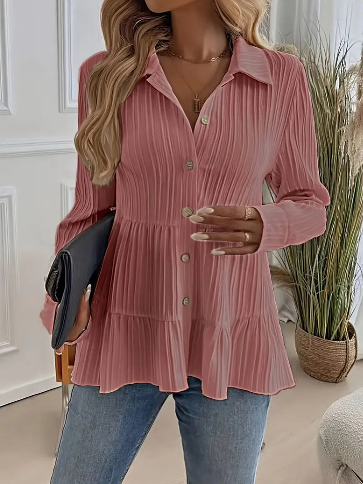 Majlinda - Elegante Camisa De Manga Larga Con Botones