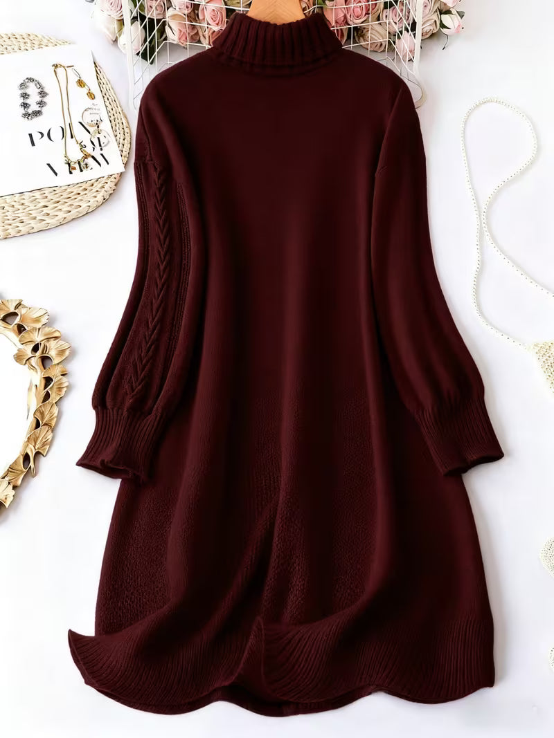 Malkina - Cómodo Vestido De Punto De Manga Larga