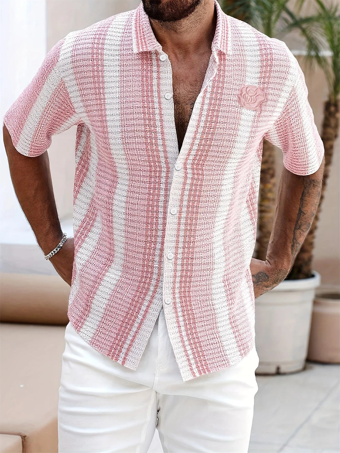Avram - Camisa Informal A Rayas Con Botones