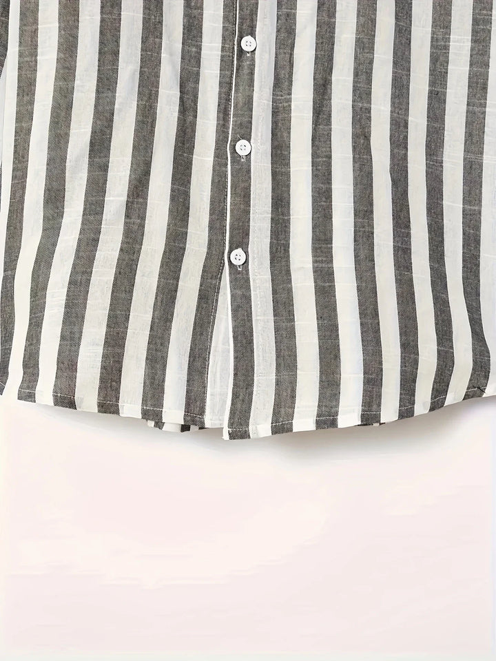 George - Camisa Elegante De Manga Larga a Rayas