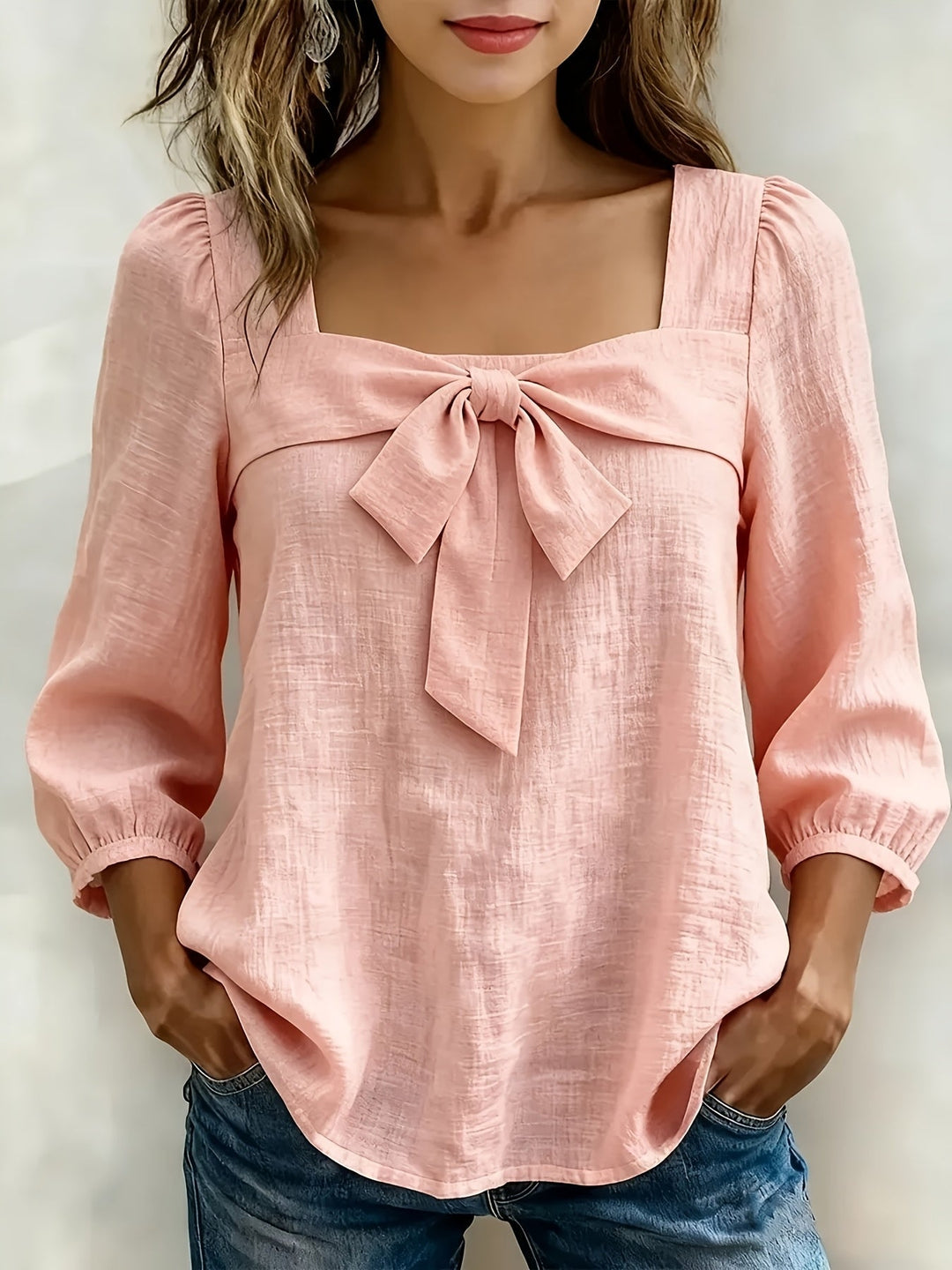 Monnie - Camisa Informal De Verano Con Lazo