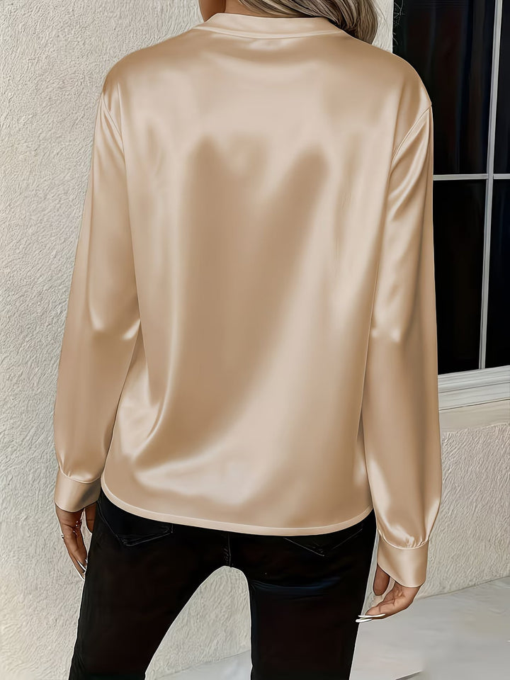 Ronika - Blusa De Manga Larga Con Cuello En V