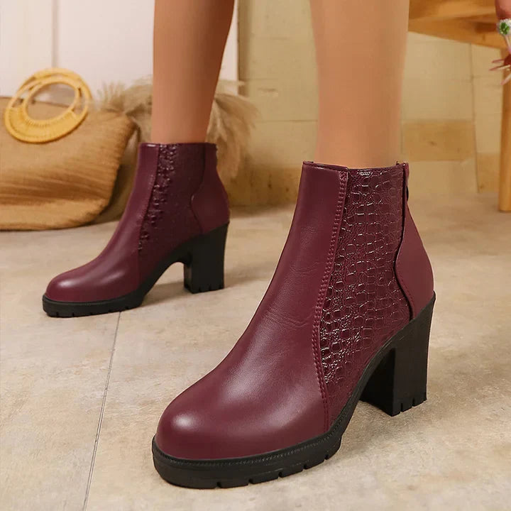 Noy - Zapatos de Tacón Grueso de Cuero