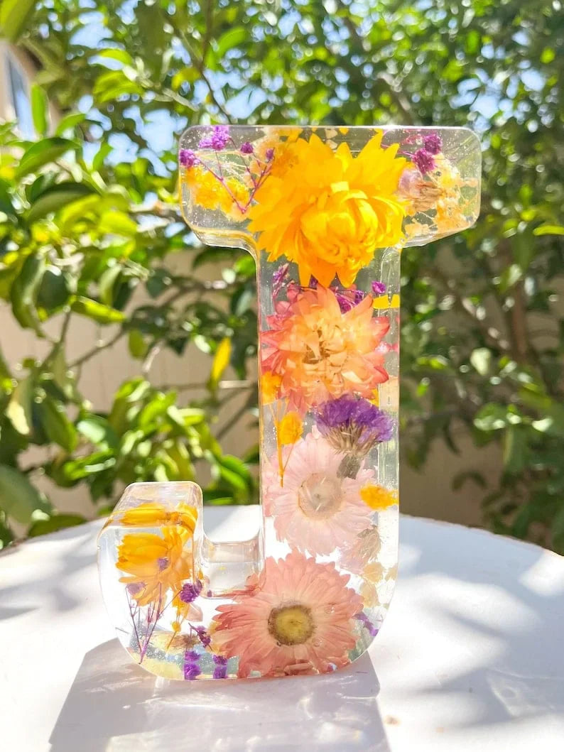 FloraShine - Lámpara Nocturna de Resina Con Flores Hecha a Mano