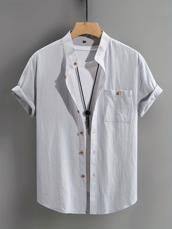 Tejada - Camisa Informal De Algodón Con Bolsillo